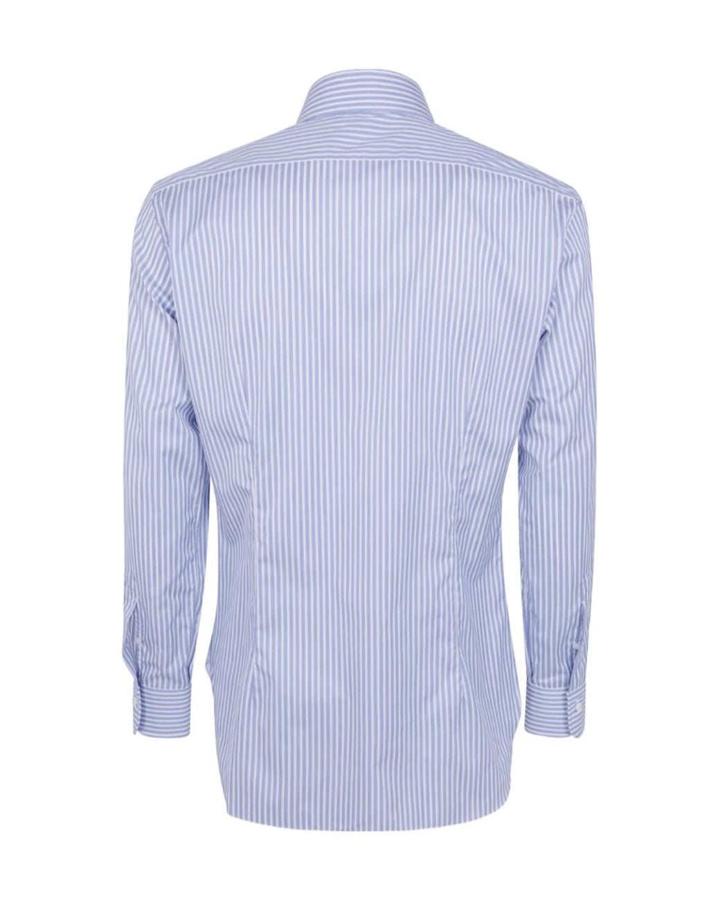 Barba Napoli Blue Striped Shirt for men