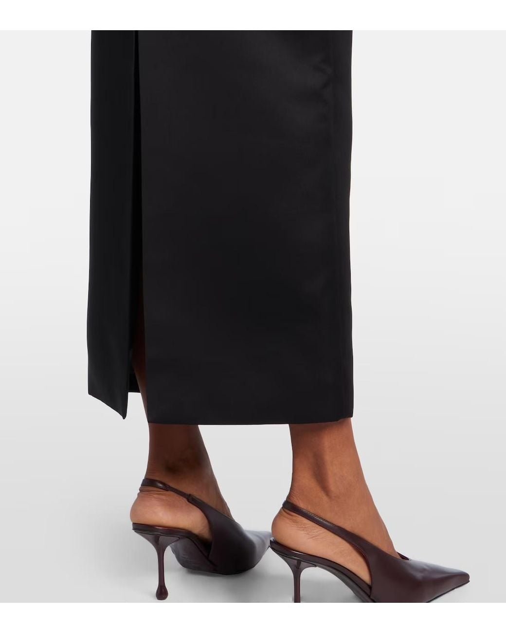 Leo Black Rayna Floral-Appliqué Midi Dress