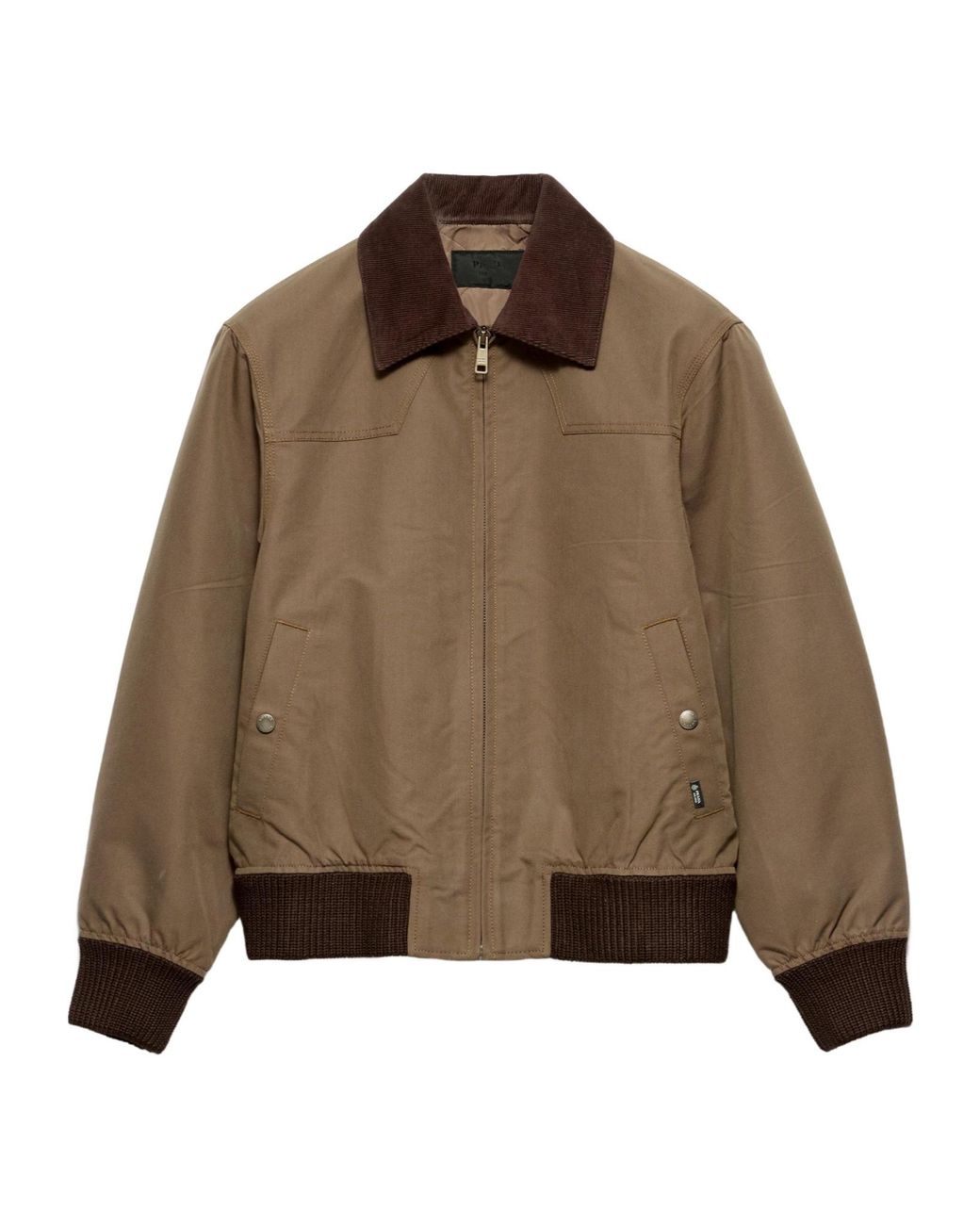 Prada Brown Ribbed Hem Blouson Jacket for men