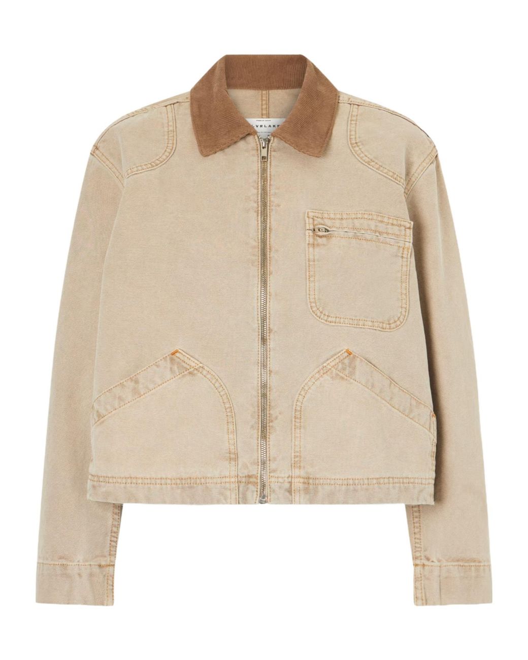 SLVRLAKE Denim Natural Harley Crop Worker Casual Jacket