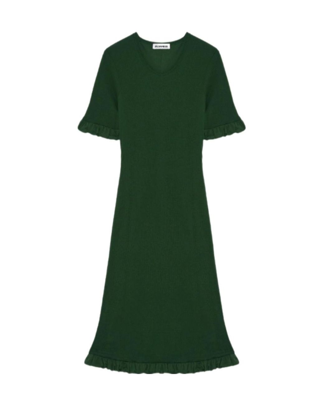 Jil Sander Green Round Neck Dress