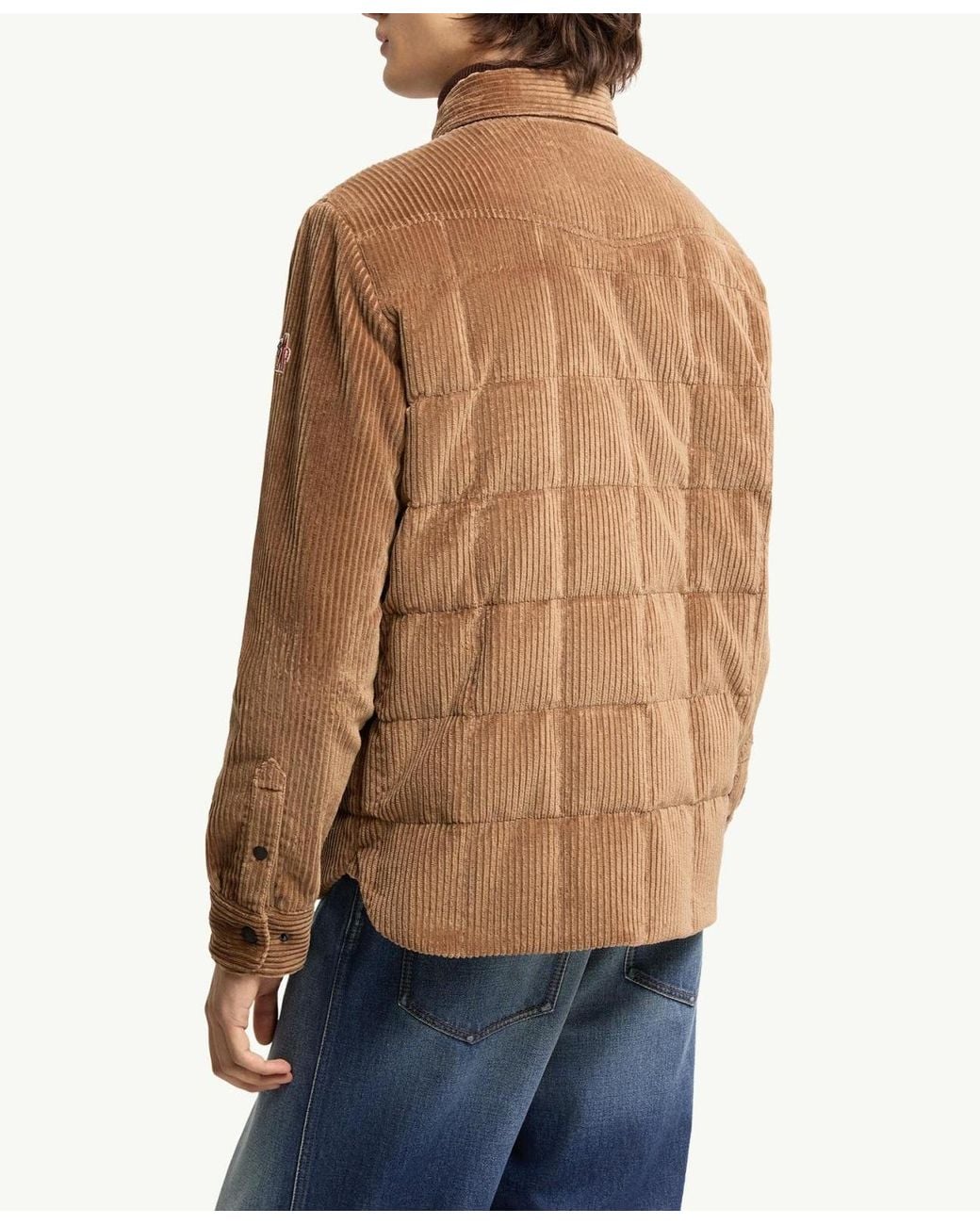 Moncler Brown Gelt Corduroy Down Shirt Jacket for men