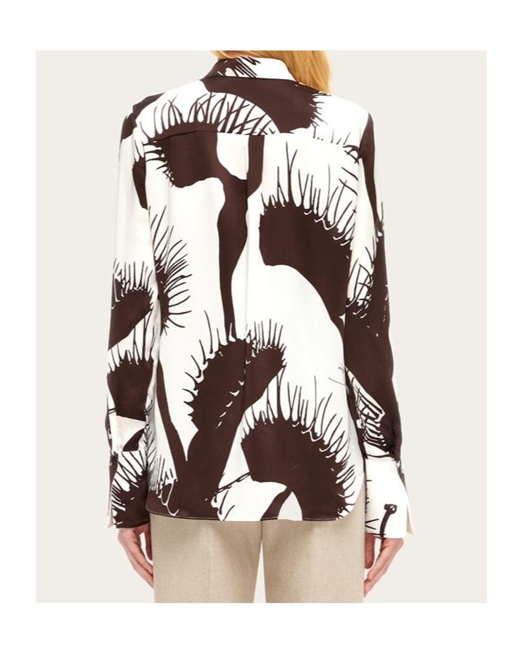 Ferragamo White Lapel Long-Sleeved Shirt