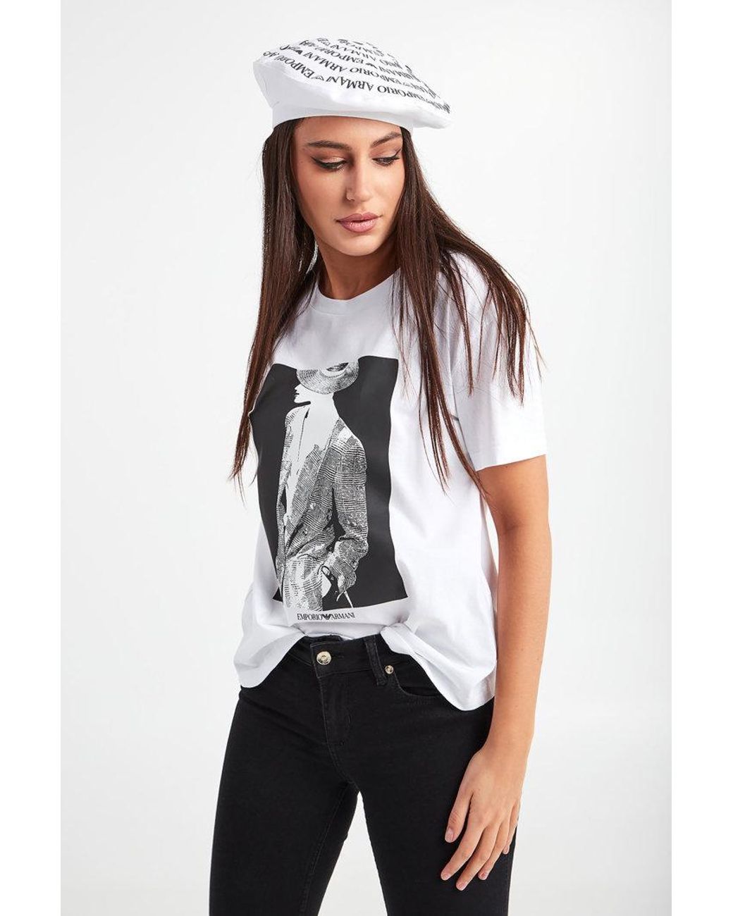 Emporio Armani White Crew Neck Logo T-Shirt