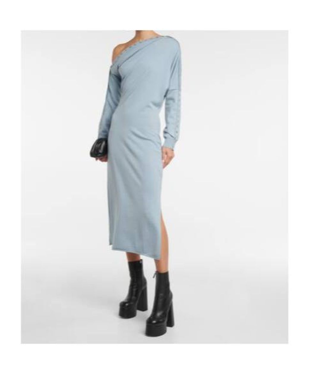 Altuzarra Blue Jeevika One-Shoulder Knit Midi Dress