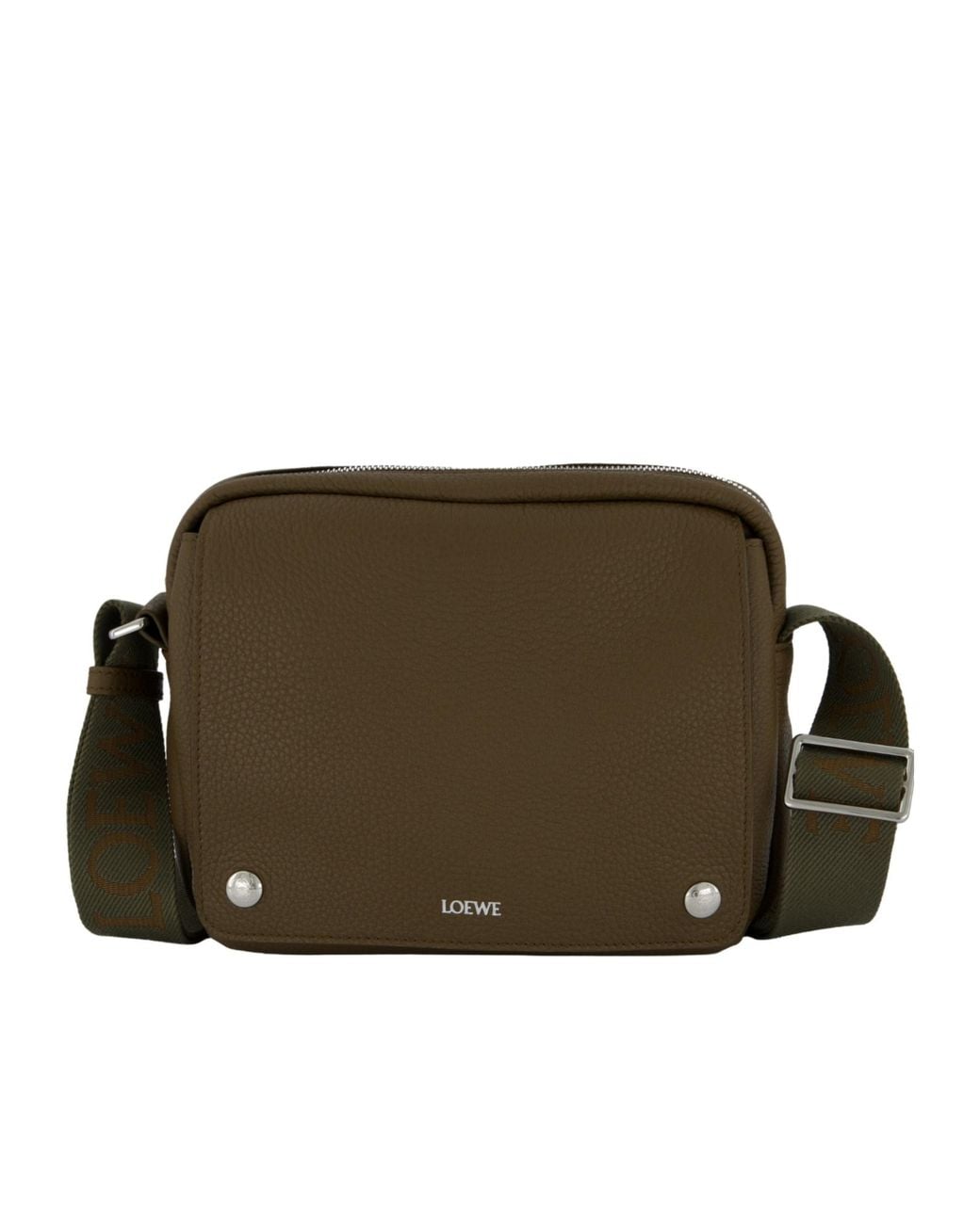 Loewe Green Medium Pebble-Grain Crossbody Bag for men