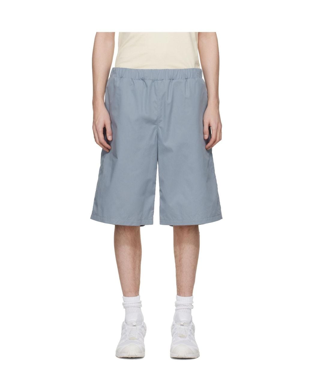 Rier Blue Elasticated Cotton Bermuda Shorts for men