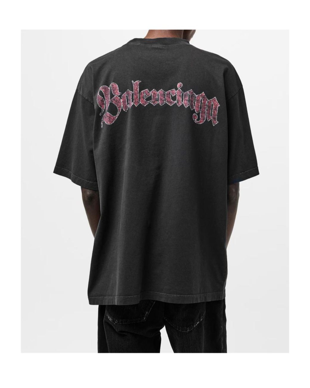 Balenciaga Black Logo Crew Neck T-Shirt for men