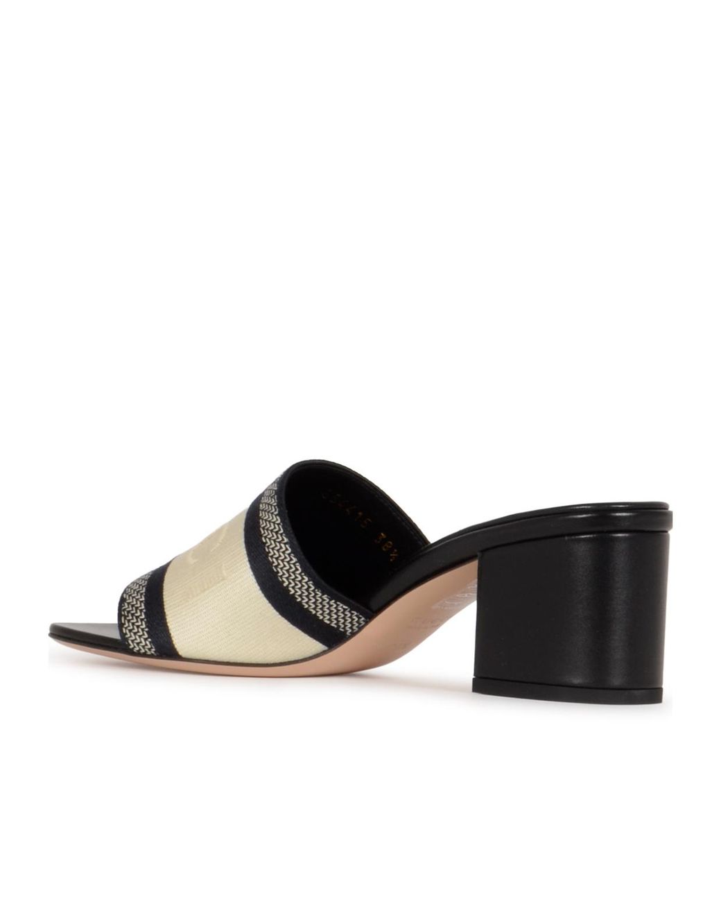 Gucci Black Logo Strap Heeled Sandals