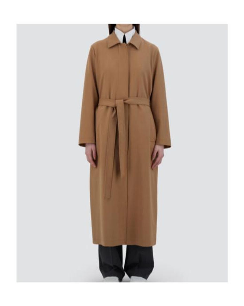 Herno Brown Belted Long Coat
