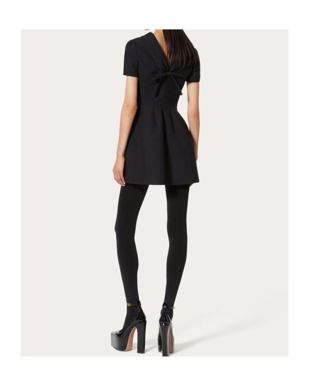 Valentino Black Bow-Detail Mini Dress
