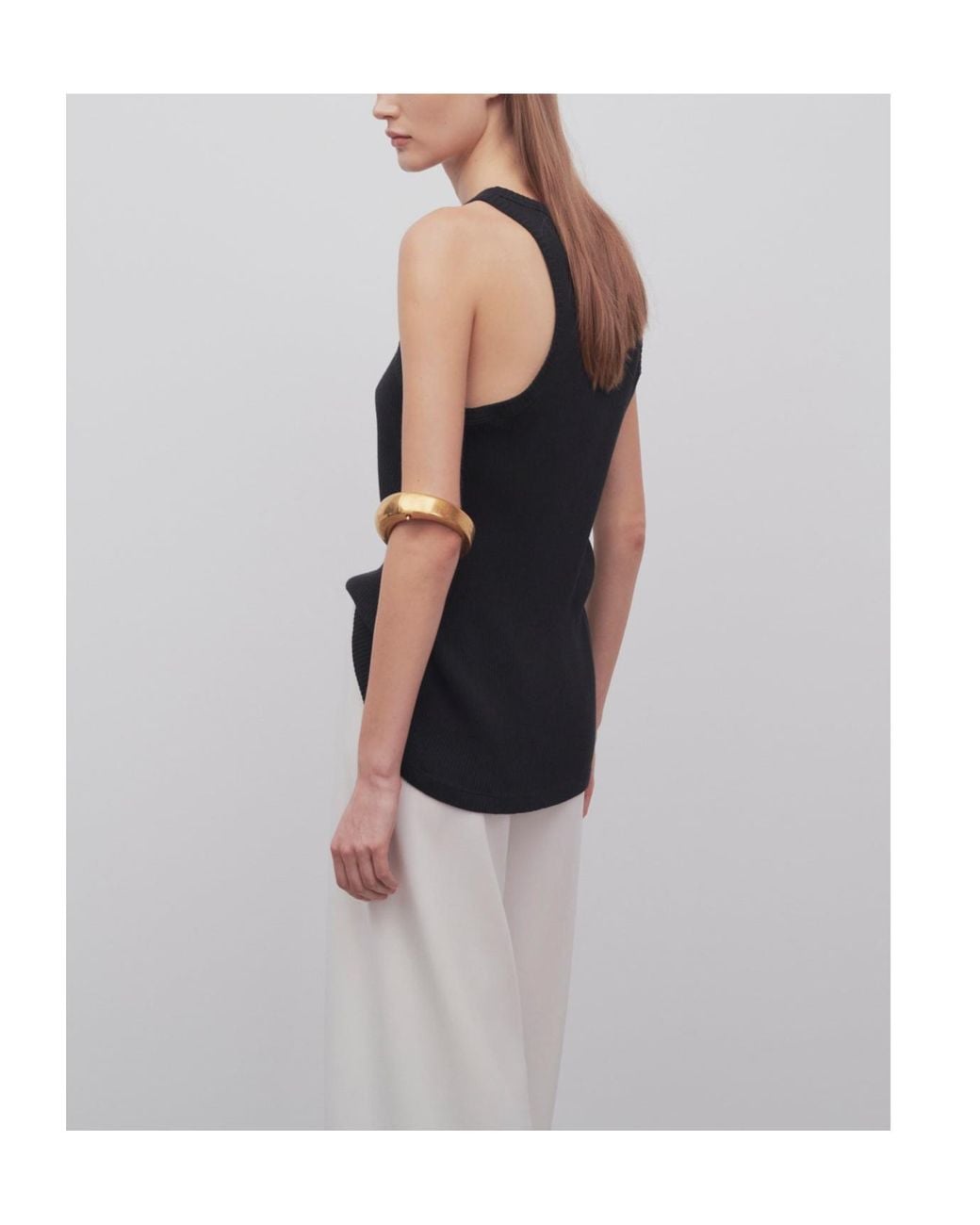 The Row Black Cotton Matte Top