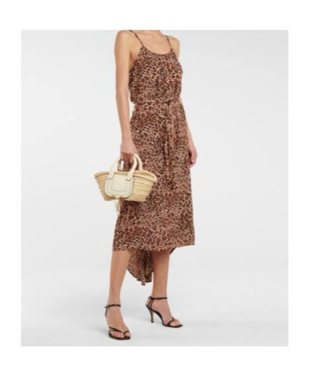 Melissa Odabash Brown Melissa Cheetah-Print Midi Slip Dress