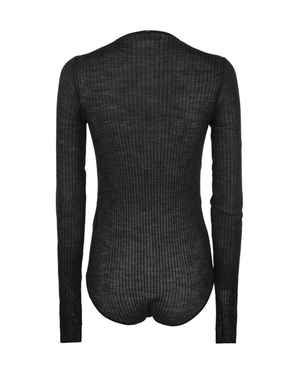Sportmax Black Crewneck Long-Sleeved Jumpsuit