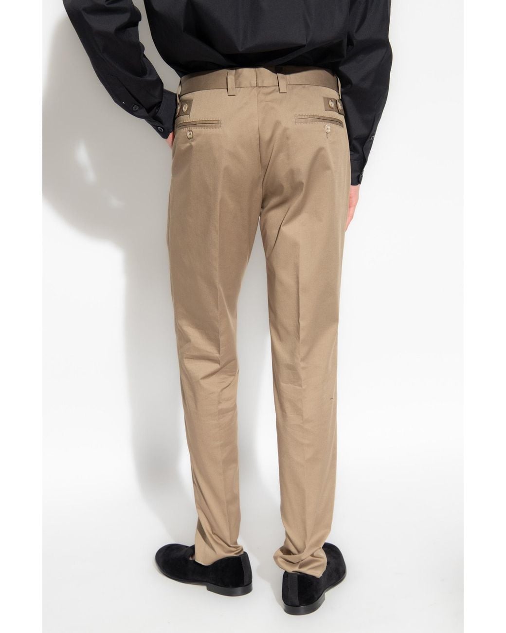 Dolce & Gabbana Natural Mid-Rise Chino Trousers for men
