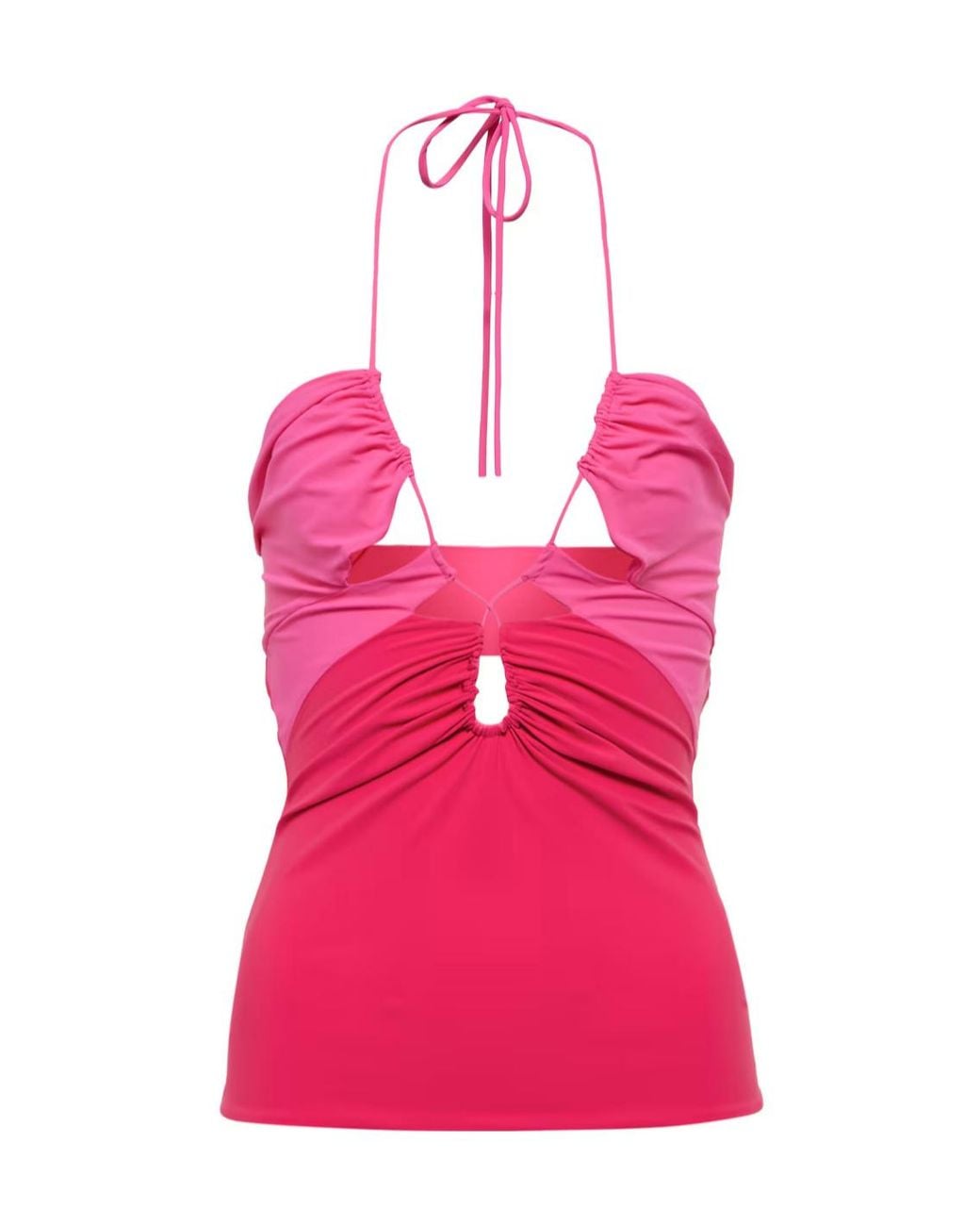 Nensi Dojaka Pink Cutout Halterneck Top