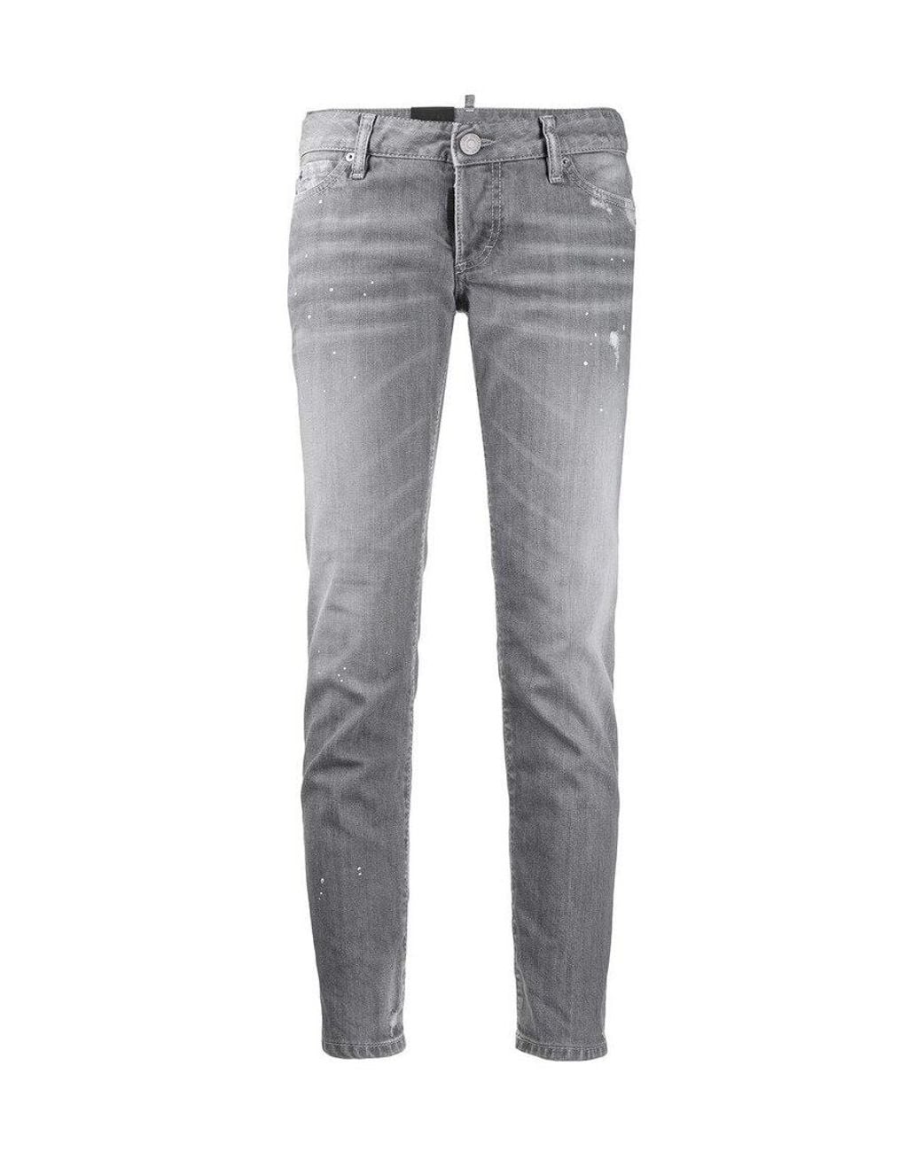 DSquared² Gray Slim-Fit Low Rise Trousers