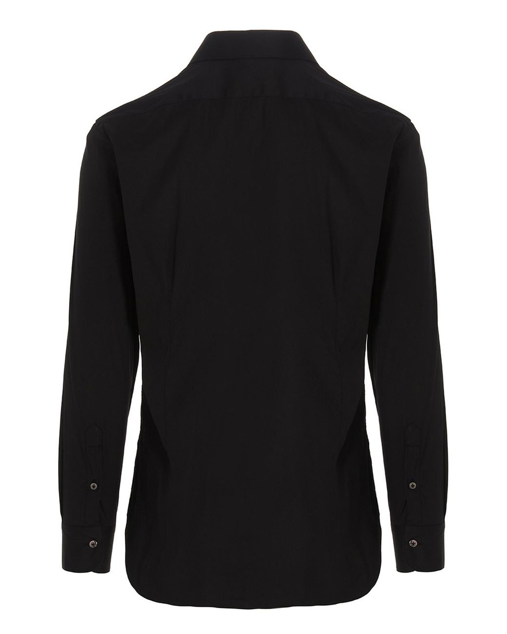 Barba Napoli Black Lapel Long-Sleeved Shirt for men