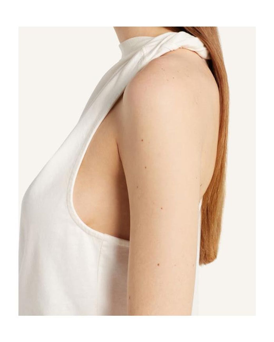 Courreges White Courrèges Twisted Asymmetric T-Shirt