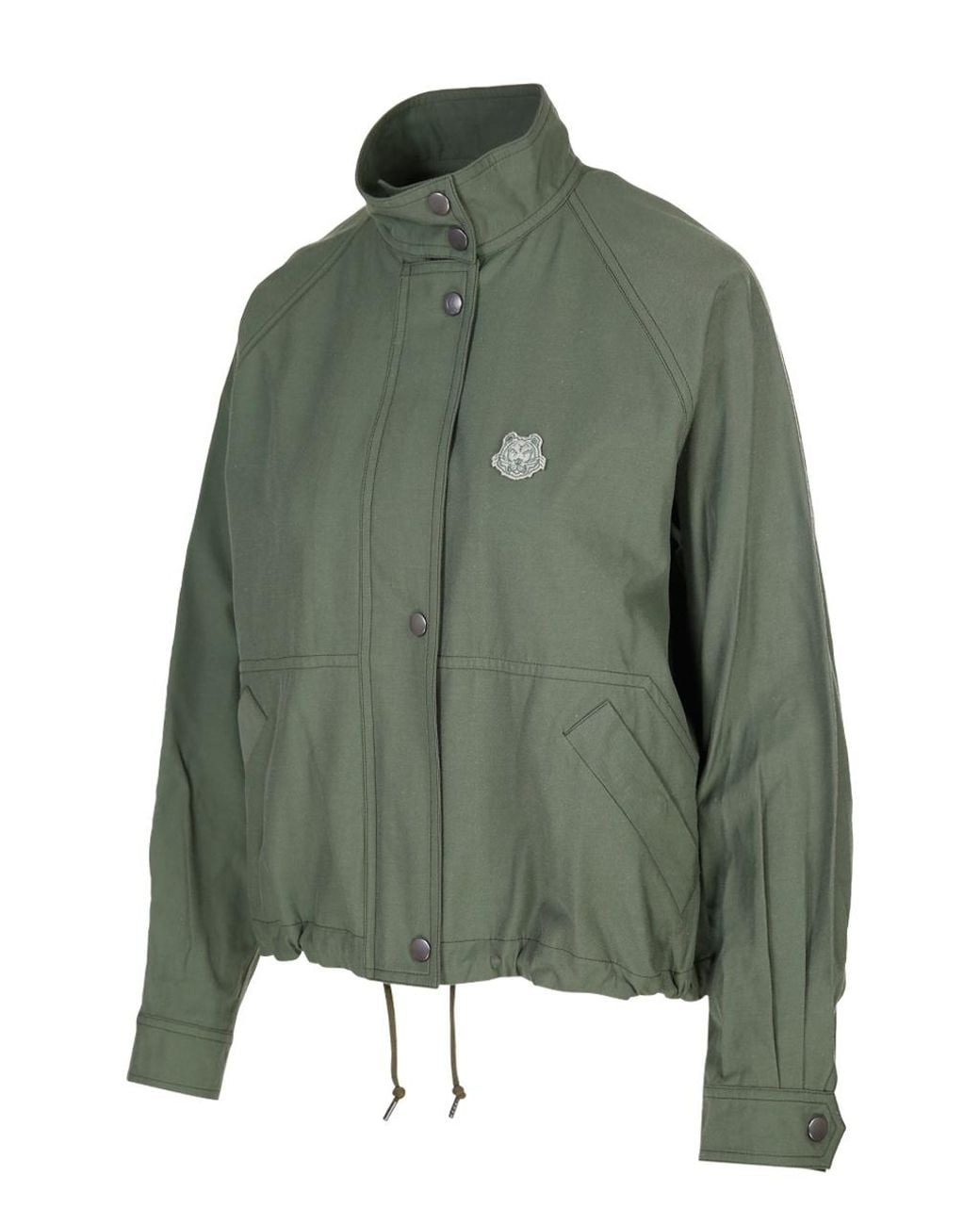 KENZO Green Cropped Tiger Patch Jacket