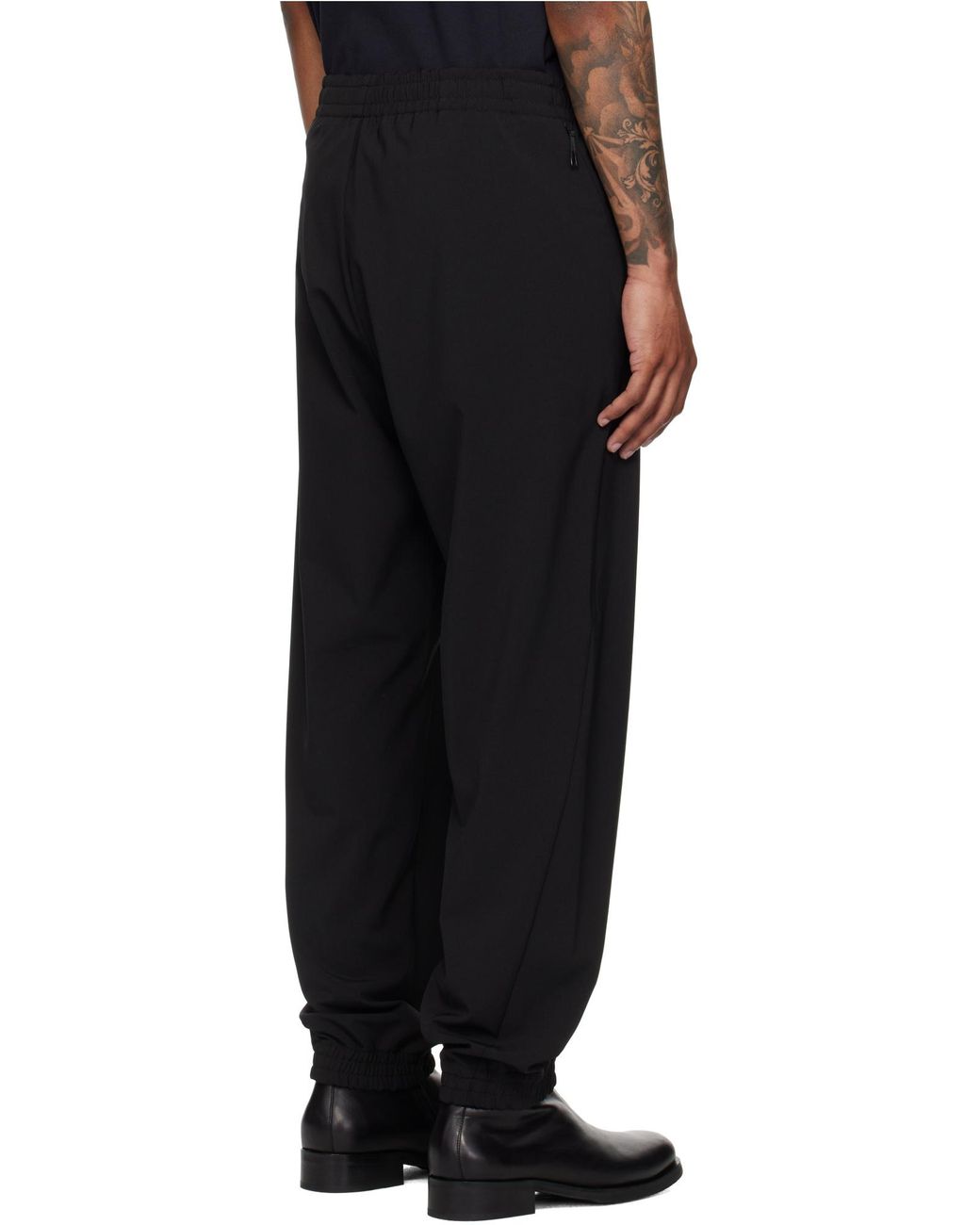 Moncler Black Logo Patch Jogging Pants for men