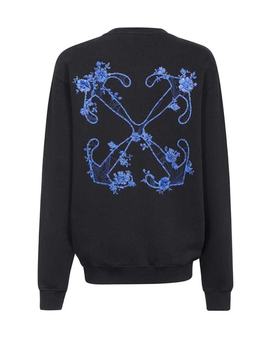 Off-White c/o Virgil Abloh Blue Crewneck Long-Sleeved Sweatshirt