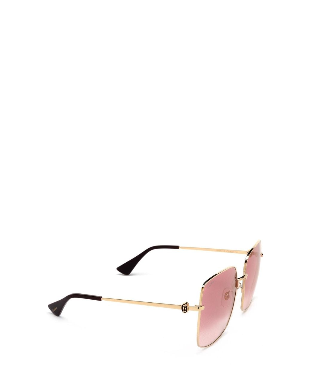 Cartier Pink Square Frame Sunglasses