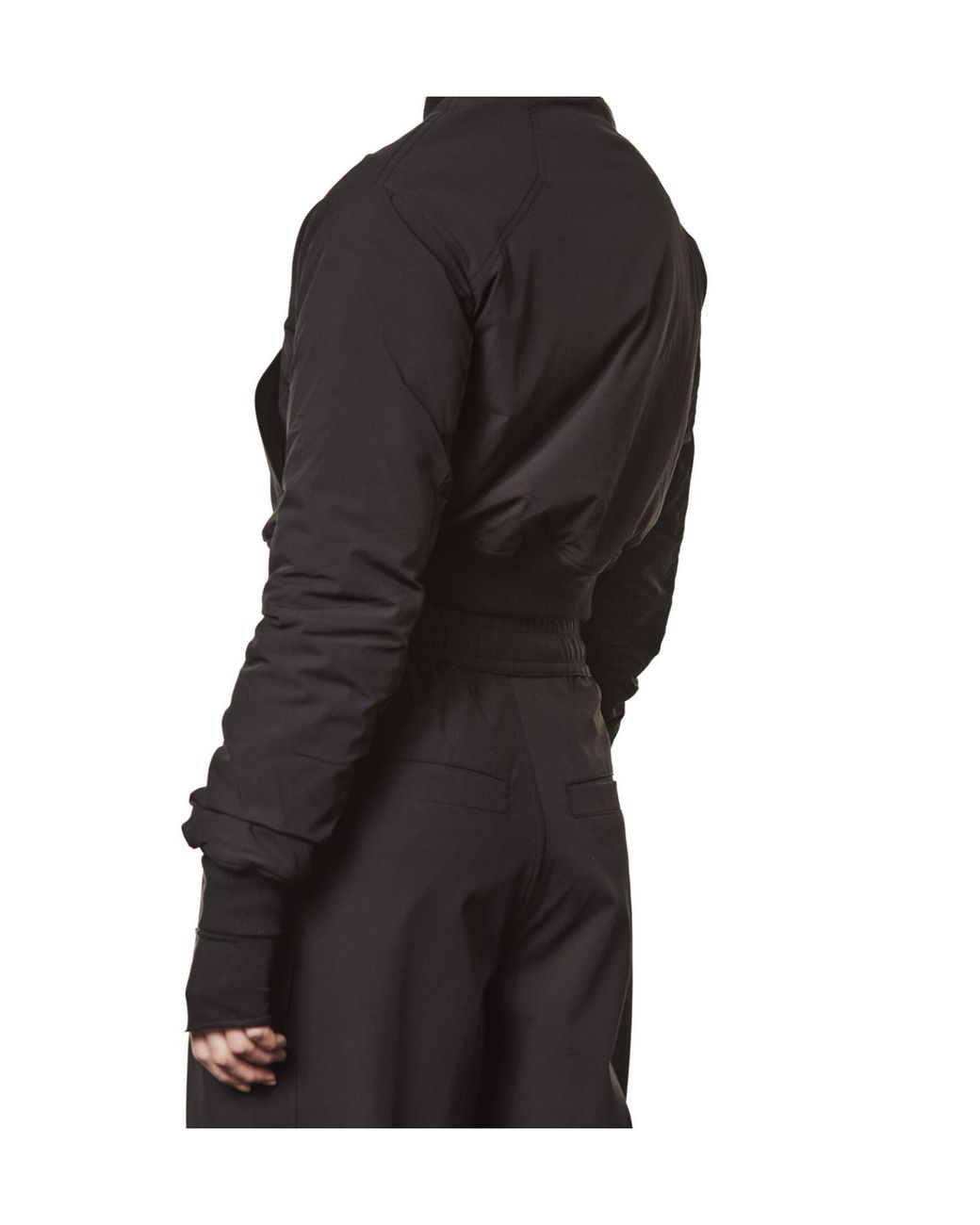 Thom Krom Black Zip-Up Ruched Bomber Jacket
