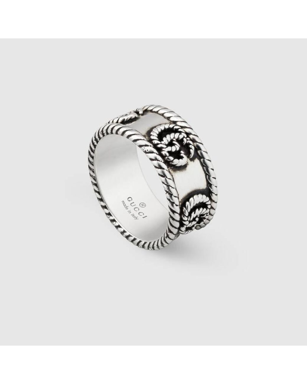 Gucci White Gg Marmont Wide Ring