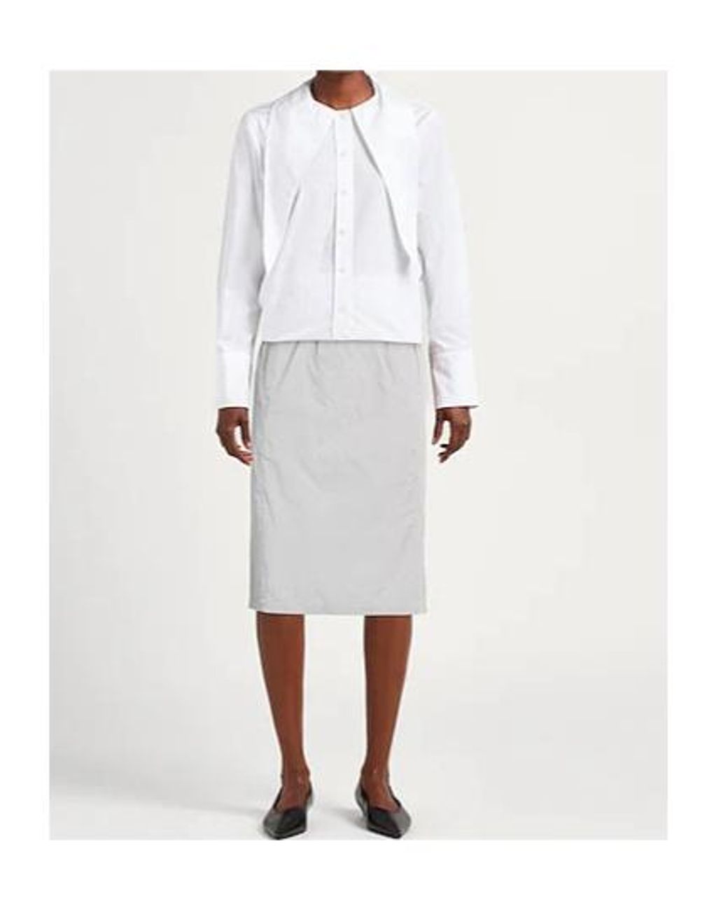 MAX&Co. White Midi Skirt