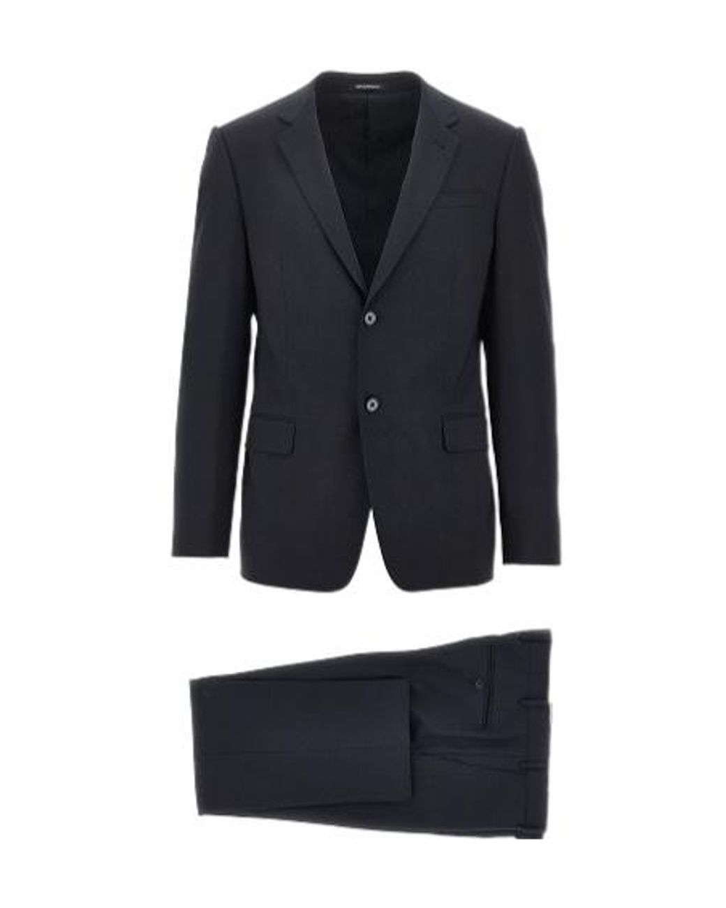 Emporio Armani Blue Single-Breasted Notched-Lapel Suit for men