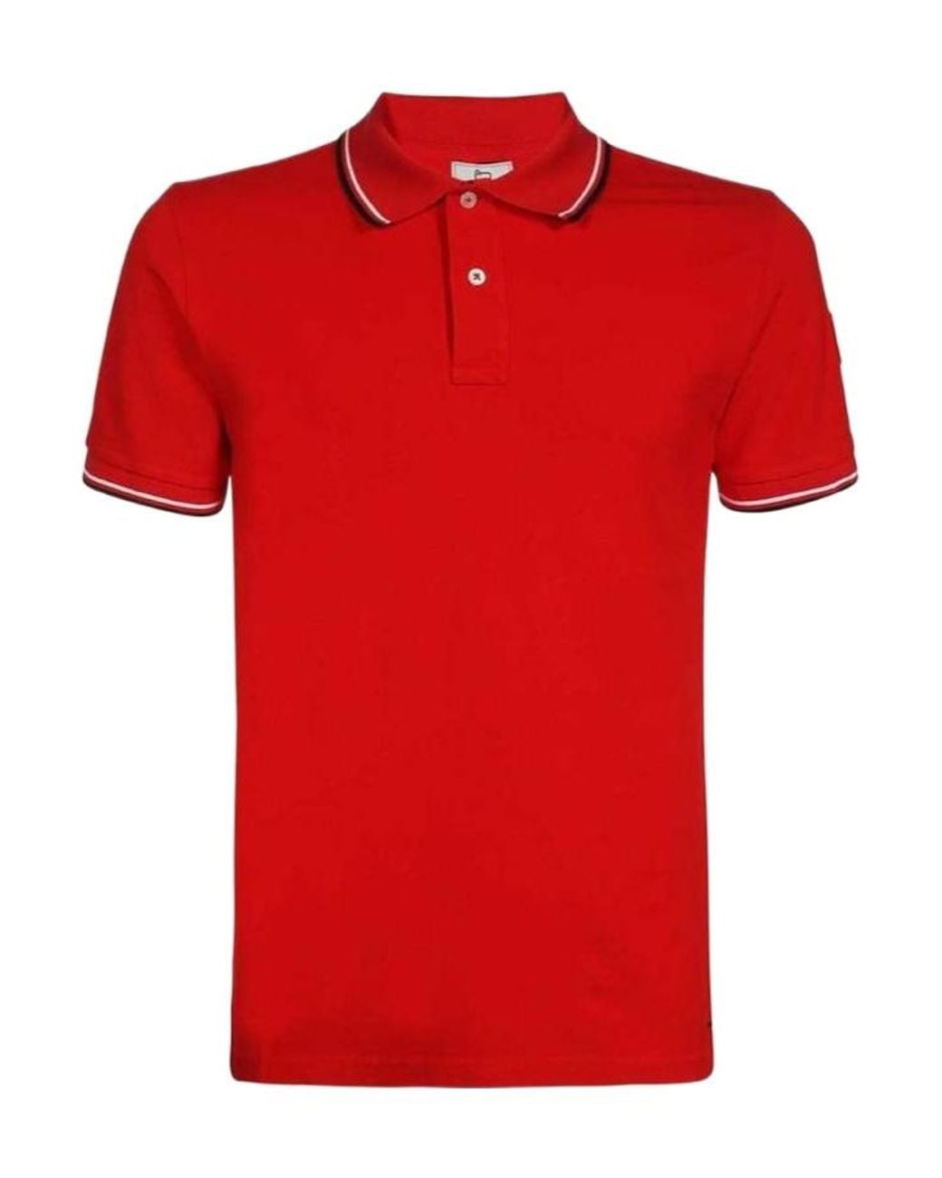 Woolrich Red Logo-Patch Polo Shirt for men