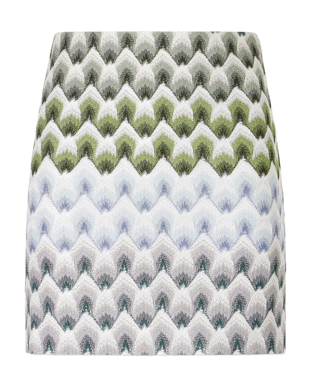 Missoni Gray Striped Metallic Crochet-Knit Mini Skirt
