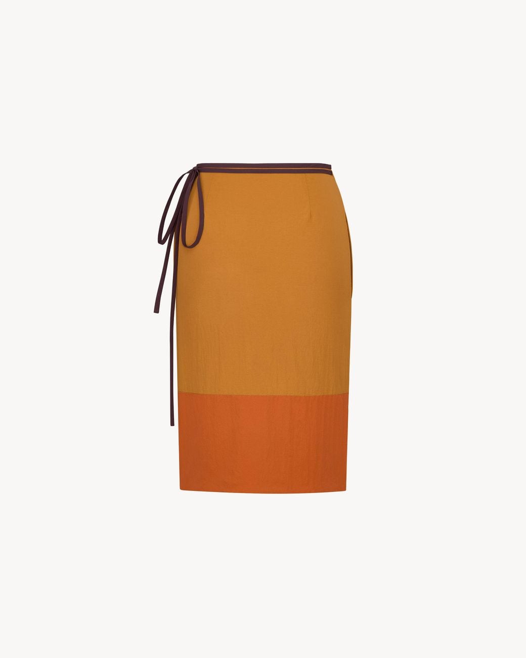 Saint Laurent Orange Mid-Rise Pencil Skirt