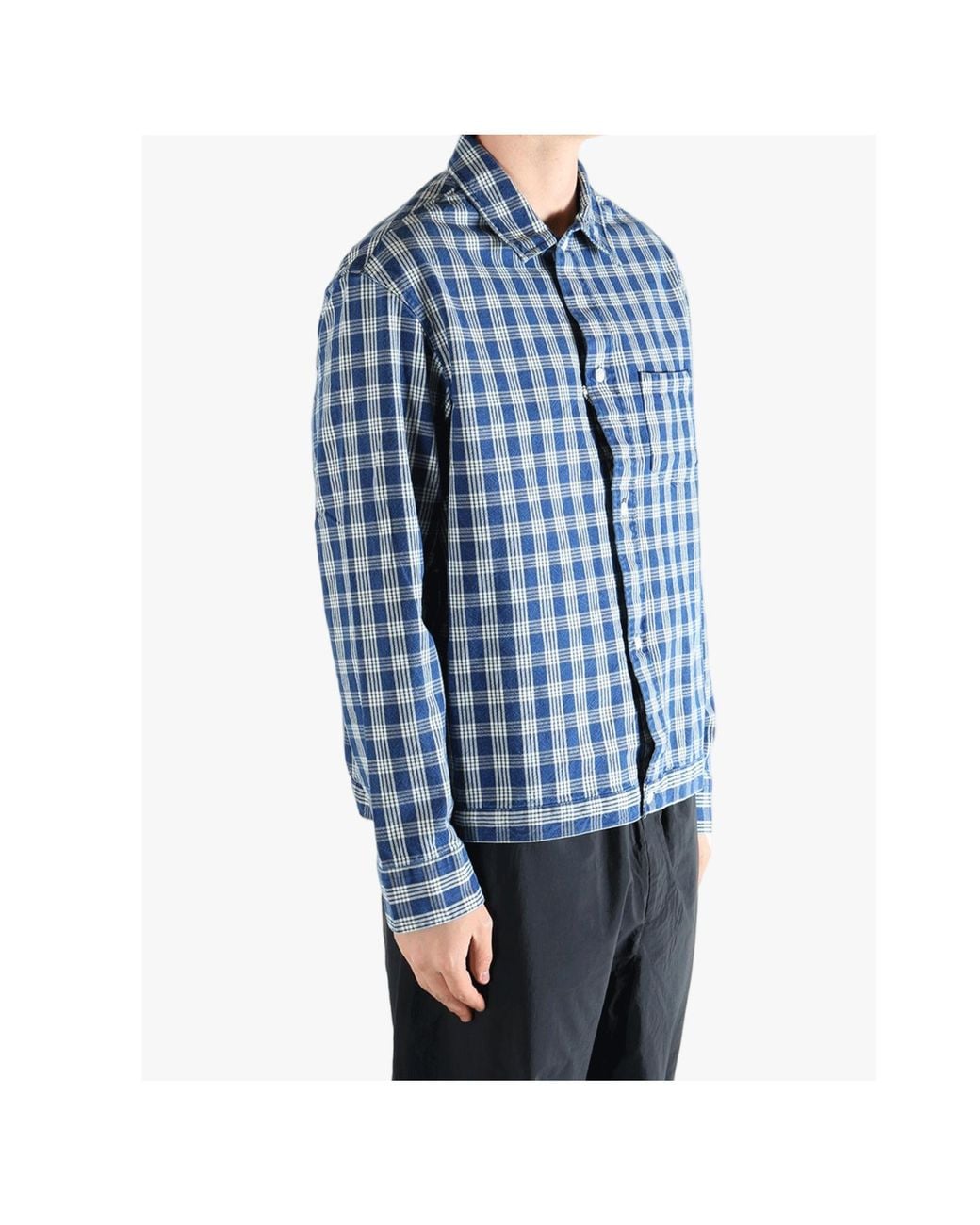 Polo Ralph Lauren Blue Checked Button-Up Overshirt for men
