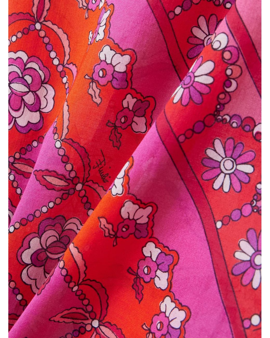 Emilio Pucci Pink Printed Cotton-Muslin Pareo