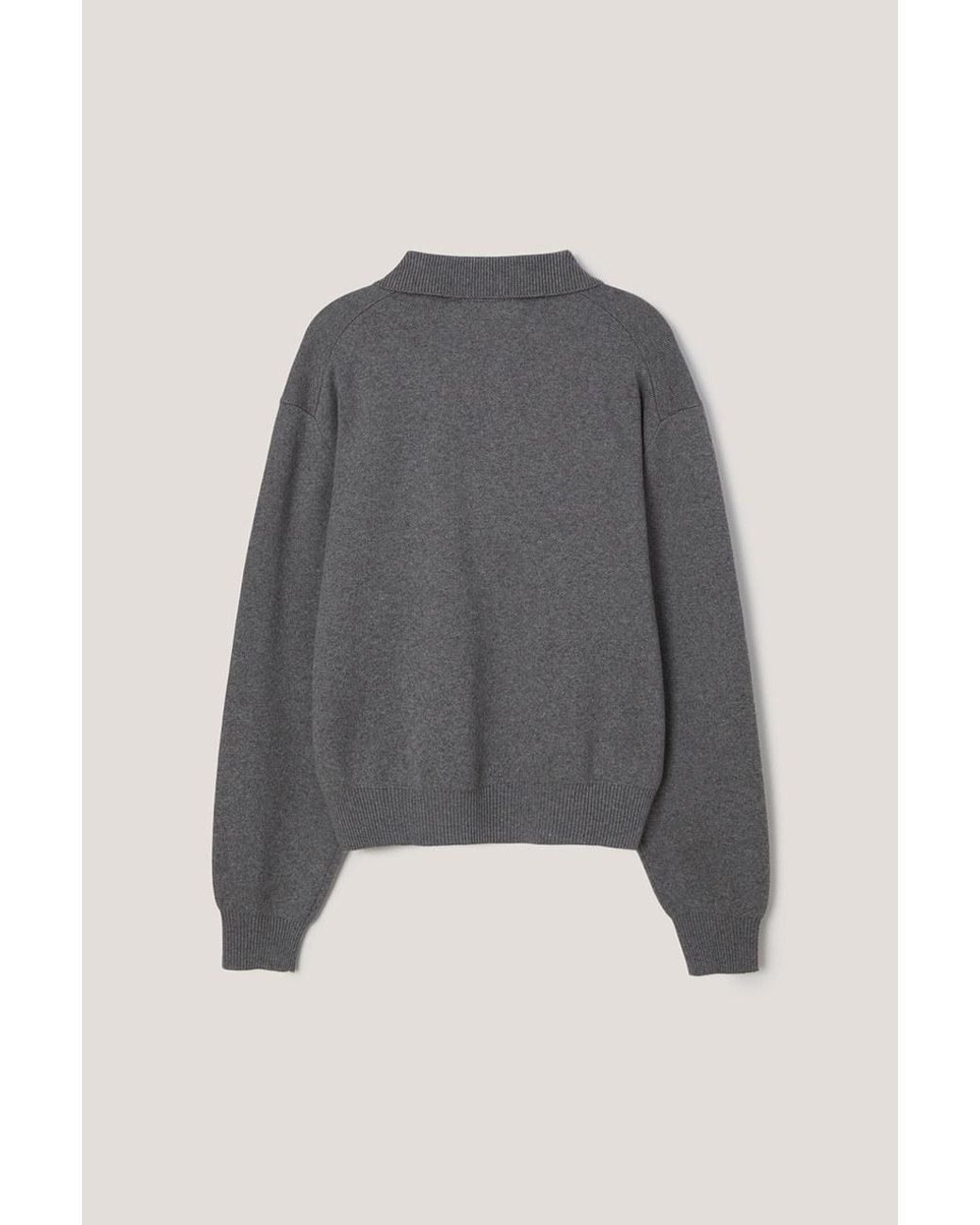 DUNST Gray Long-Sleeved Polo Shirt for men
