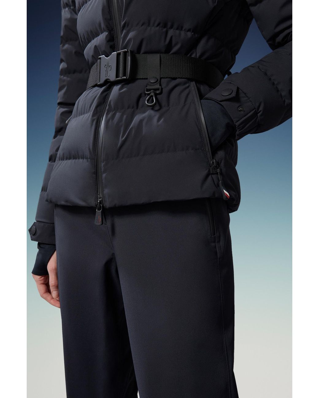 Moncler Black Grenoble Logo Printed Long-Sleeved Jacket