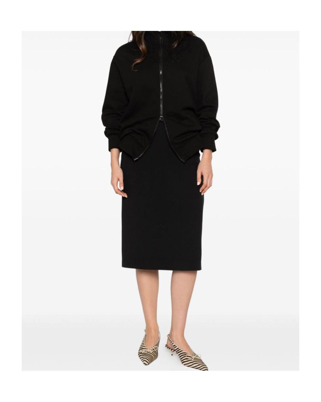 Ermanno Scervino Black Zip-Up Hoodie
