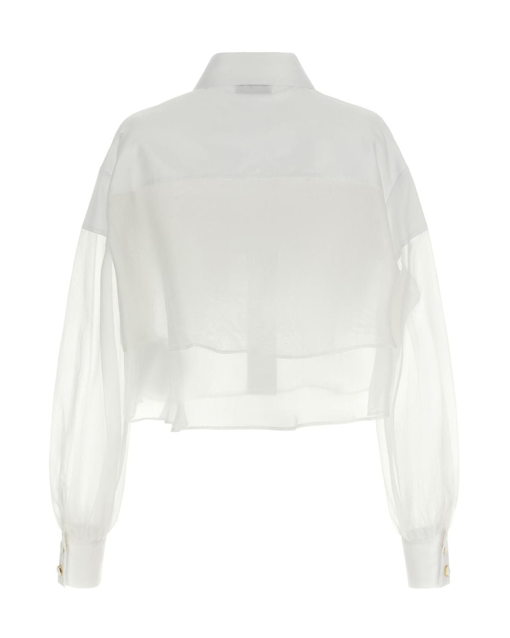 Elisabetta Franchi White Layered Cropped Shirt