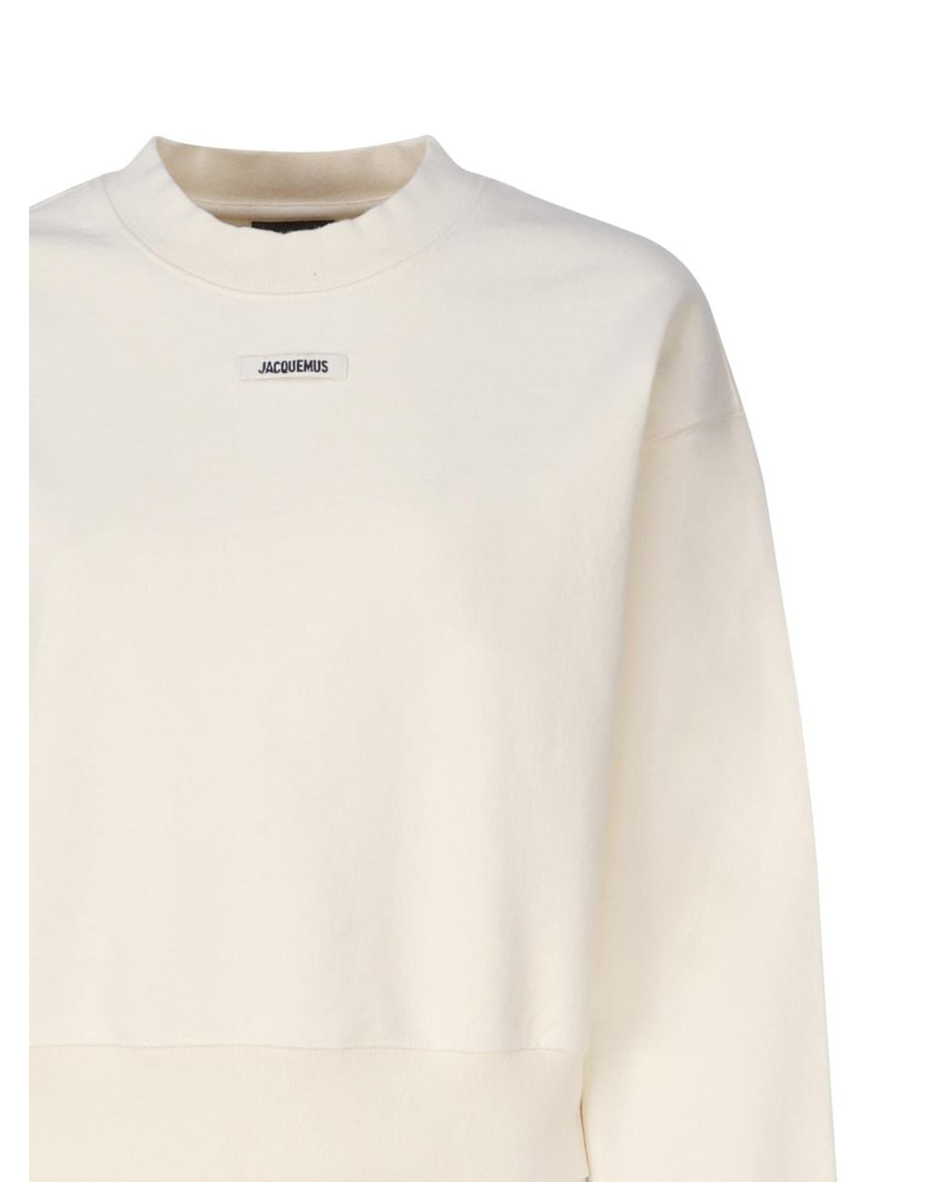 Jacquemus White Logo Patch Cropped Sweatshirt