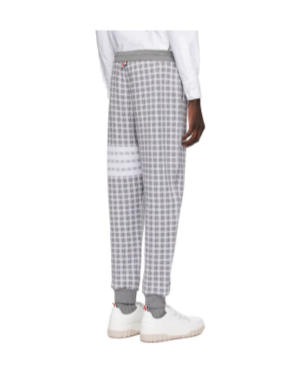 Thom Browne Black Check Jacquard 4-Bar Sweatpants for men