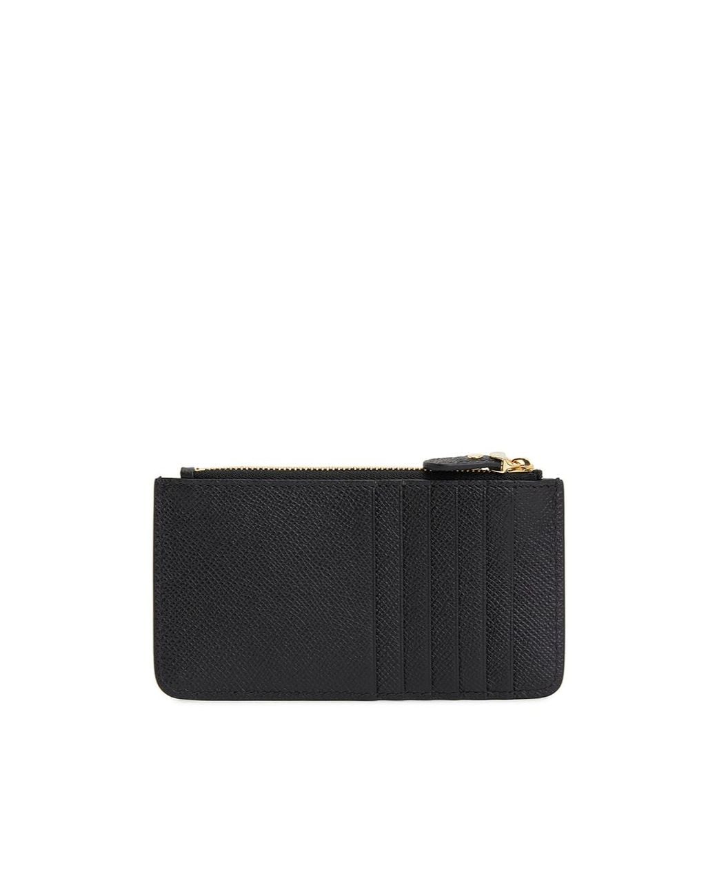 Ferragamo Black Zip Card Bag Wallet