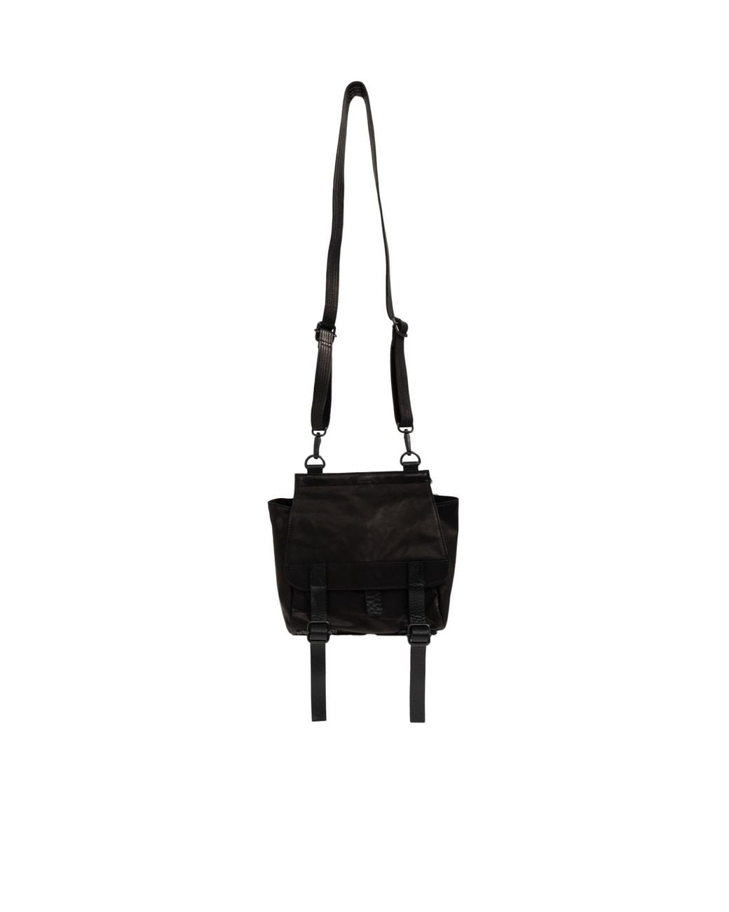 Yohji Yamamoto Black Buckled Messenger Bag for men