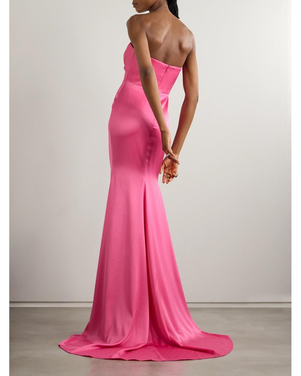 Alex Perry Pink Slim-Fit Off-Shoulder Formal Dress