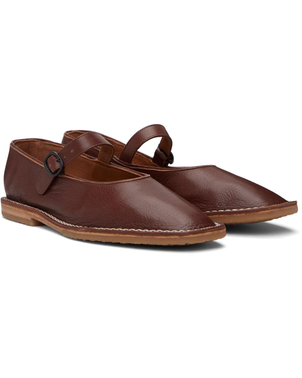 Hereu Brown Mary Jane Flats