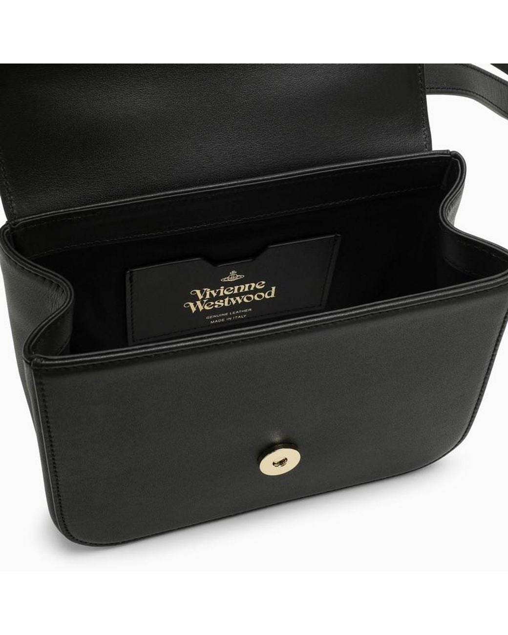 Vivienne Westwood Black Linda Orb Plaque Small Crossbody Bag