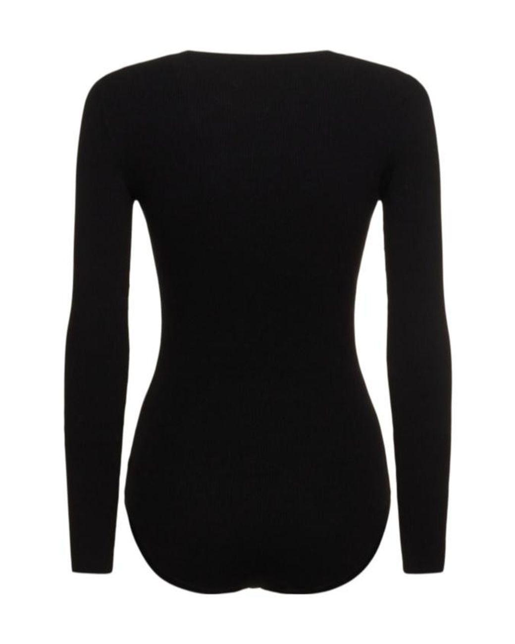 Michael Kors Black Long-Sleeved Crew-Neck Bodysuit