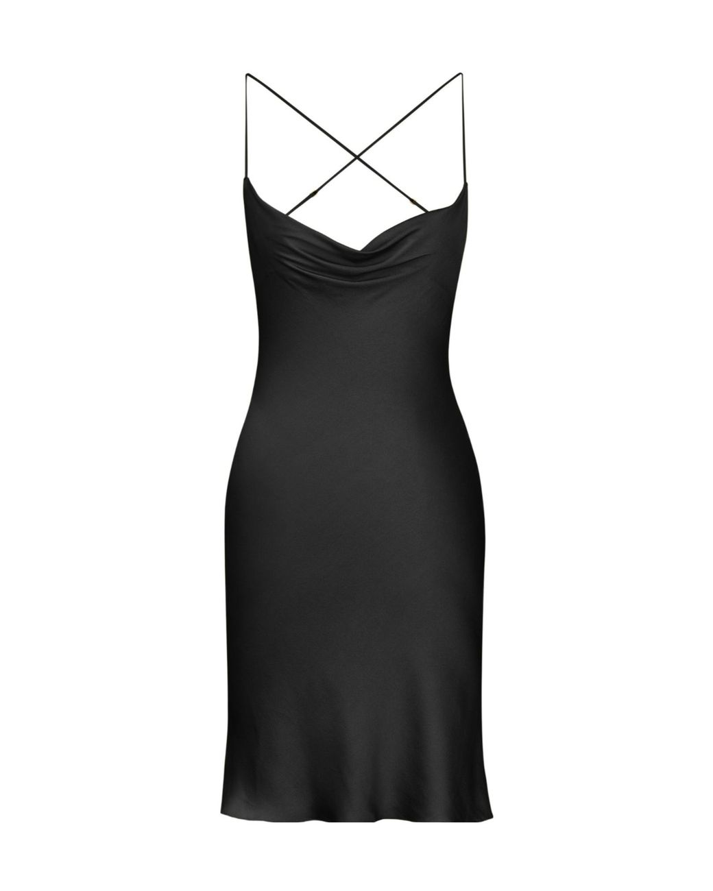Saint Laurent Black Backless Cowl Dress