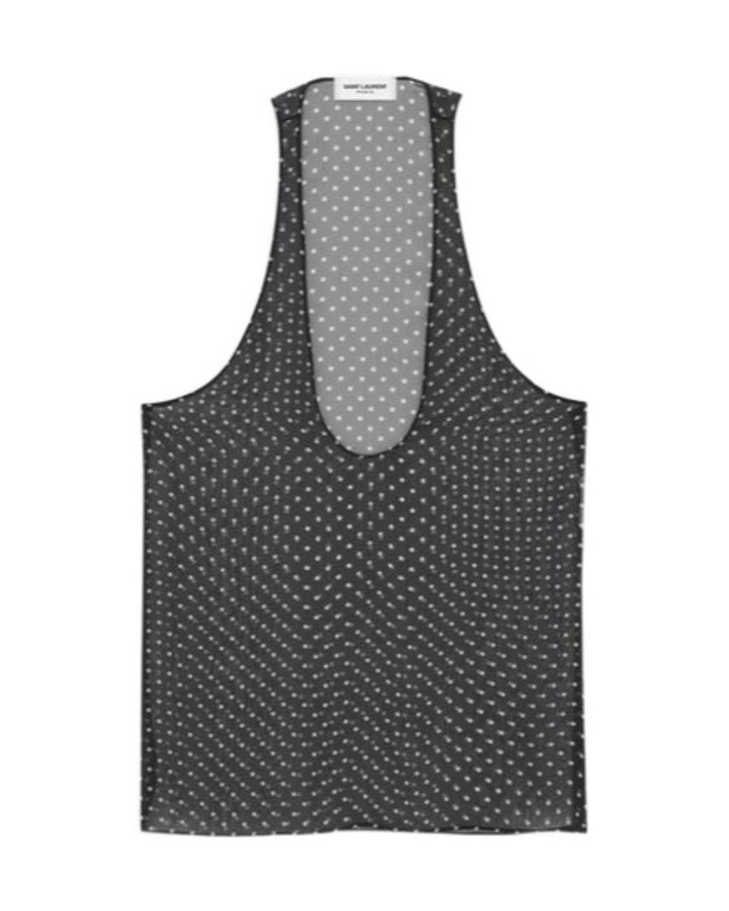 Saint Laurent Gray Sheer Tank Top